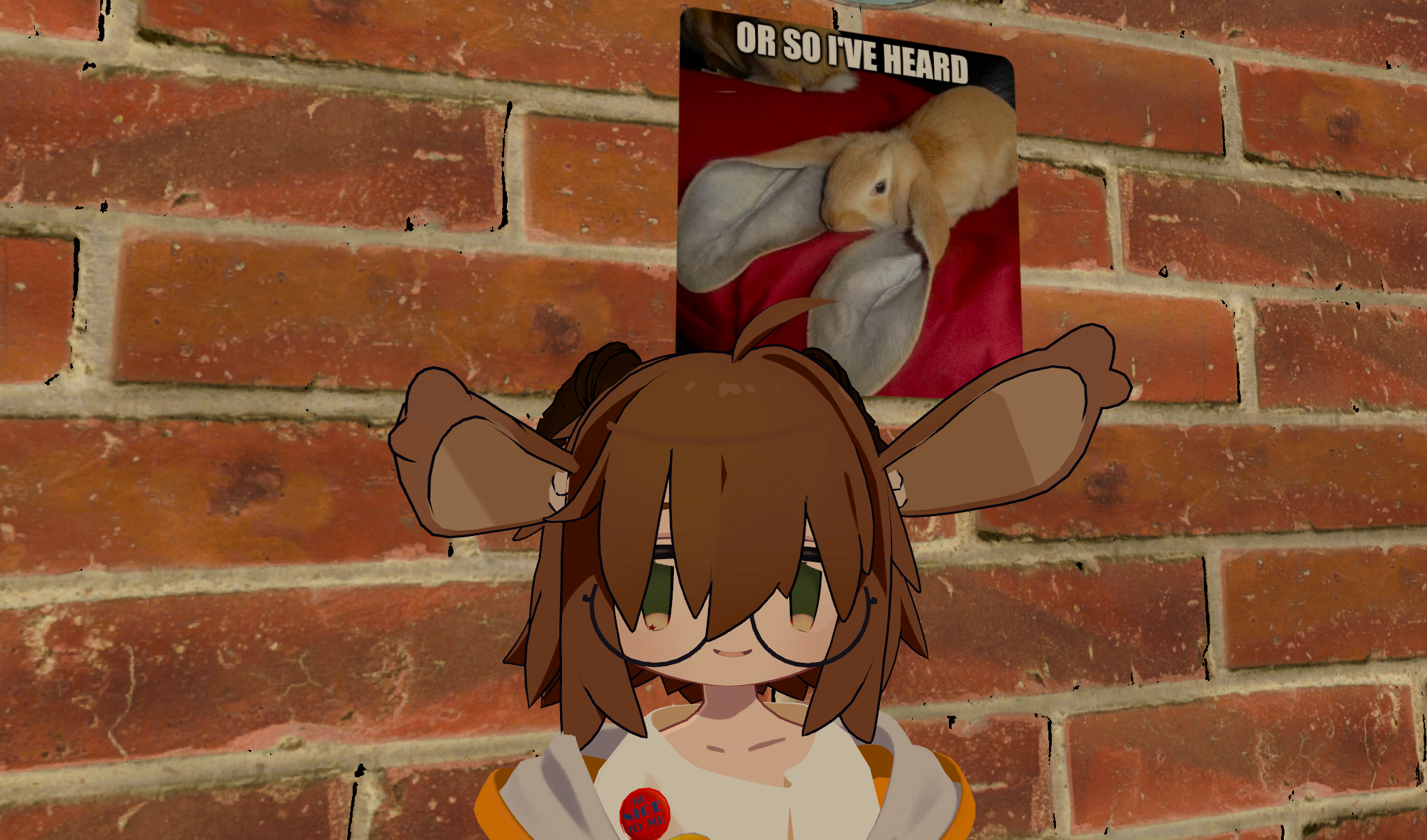 image of virutal avatar with rabbit ears perked up